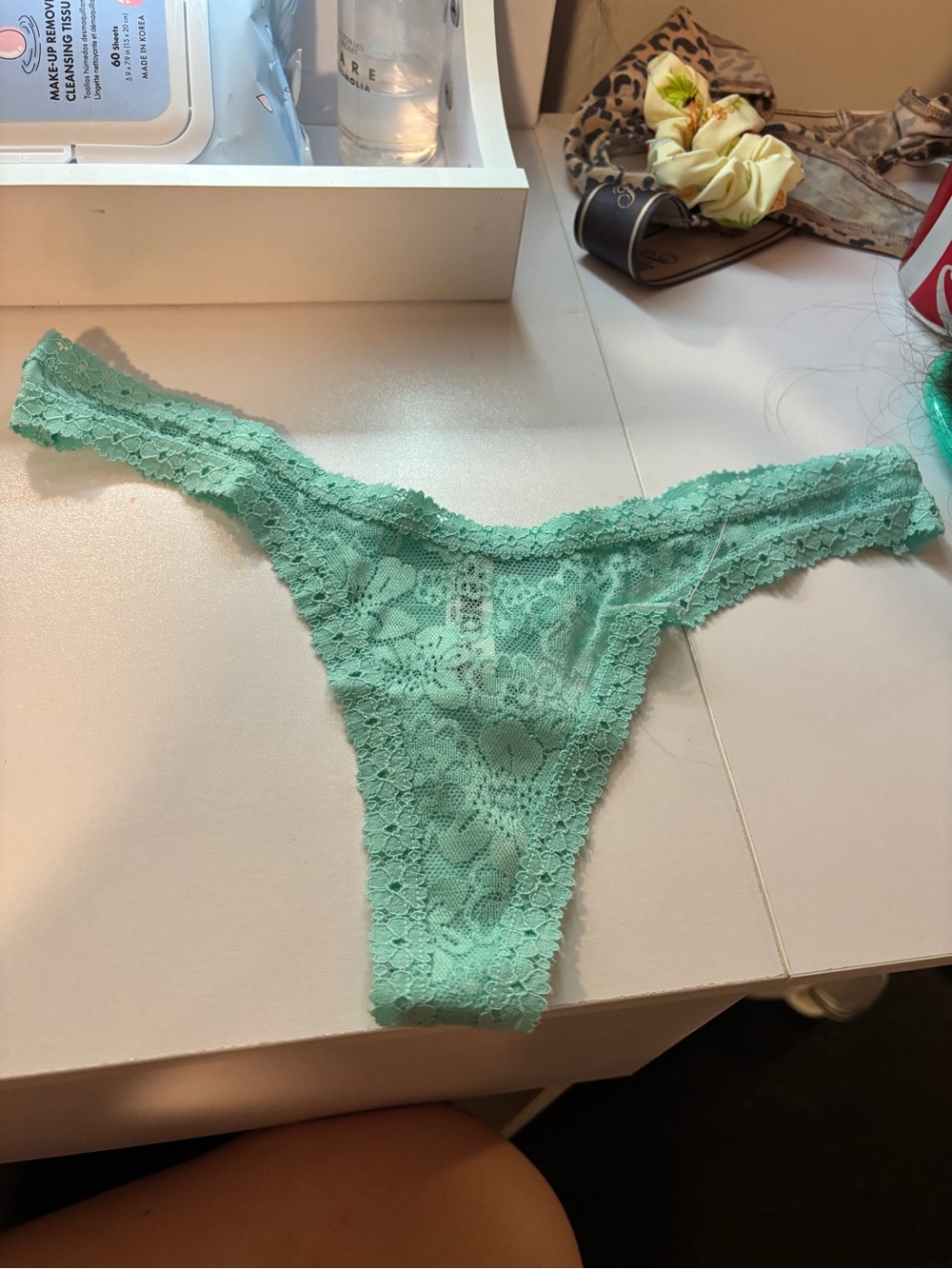 Victoria's Secret Mint Lace Thong Panty